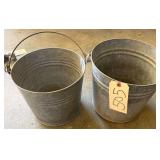 2 VINTAGE GALVANIZED METAL BUCKETS