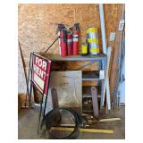 SCRAP METAL LOT WITH FOUR SHELF METAL SHELF