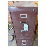 THREE DRAWER METAL FILE CABINET