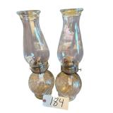 2 KAADAN LTD. GLASS OIL LAMPS, OTHER GLASS OIL LAMP