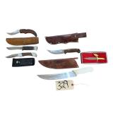 DEXTER/RUSSELL SANI-SAFE HUNTING KNIFE, FLYING DRAGON DAGGER, KANSAS STAINLESS STEEL LOCK BLADE KNIFE, MARBLES GLADSTONE MI VINTAGE HUNTING KNIFE, OTHER HUNTING KNIFE, OTHER LOCK BLADE KNIFE