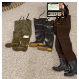 3 PAIRS OF SIZE 10 WADERS: GANDER MOUNTAIN MALLARD SERIES, CABELA’S, 1 OTHER