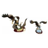 2 VINTAGE EAGLE STATUES: 1 THE CROSA COLLECTION, GIFT OF TIME