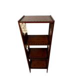 SMALL WESTERN AZTEC PATTERN THEME 4-TIER WHAT NOT SHELF W/ STAR, CACTUS, AND STEER DESIGN