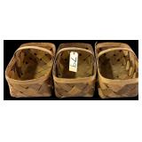 3 WOVEN BASKETS, AS IS