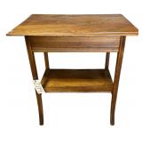 VINTAGE/ANTIQUE OAK SIDE TABLE APPROX. 29.5” HEIGHT X 29.75” WIDE X 19.5” DEEP
