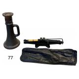 VINTAGE BADGER 1 1/2 X 10 CAST IRON SCREW JACK AND SCISSOR JACK