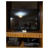 EMERSON 40” TELEVISION (WORKING), JVC DVD PLAYER, RCA VCR, LXI DUBBING CASSETTE AM/FM/STEREO