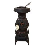 THE WEHRLE CO. NEWARK, OH. GIANT 120 NO. 15 CAST IRON POTBELLY STOVE APPROX. 44” TALL