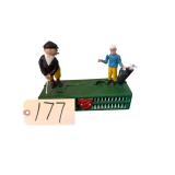 "BIRDIE PUTT" CAST IRON MECHANICAL COIN BANK