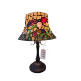 NICE HEAVY ELECTRIC LAMP W/ STAINED GLASS TIFFANY STYLE SHADE