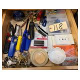 LIGHTERS, FLASHLIGHTS, HOSE ADAPTER, POCKETKNIVES, TAPE, RECEPTACLE COVERS, SWITCH COVERS, BATTERIES, ETC.