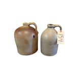 2 VINTAGE SALT GLAZE STONEWARE JUGS