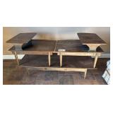 2 MID-CENTURY MODERN END TABLES AND ONE MID-CENTURY MODERN COFFEE TABLE, SURFBOARD STYLE