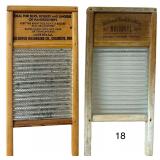 1 GLASS WASHBOARD MARKED NATIONAL WASHBOARD COMPANY NUMBER 864, 1 METAL WASHBOARD MARKED COLUMBUS COMPANY