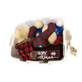 TOTE FULL OF ASSORTED CHRISTMAS TEDDY BEARS