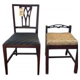 VINTAGE CHIPPENDALE STYLE WOODEN CHAIR, VINTAGE WOODEN VANITY BENCH