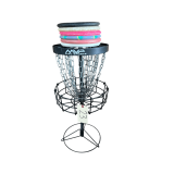 MVP DISC SPORTS BLACK HOLE MINI DISC GOLF BASKET APPROX. 26.75” TALL W/ ASSORTMENT OF DISCS
