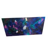TEXTURED ABSTRACT ACRYLIC SPACE SCENE W/ GLASS BEAD ACRYLIC MEDIUM APPROX. 33.5” X 67”