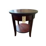 THOMASVILLE CIRCULAR 1-DRAWER WOODEN END TABLE