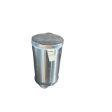 STAINLESS STEEL EASY OPEN TRASH RECEPTACLE APPROX. 21” TALL X 12” DIAMETER