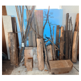 ASSORTMENT OF WOOD: CEDAR, CANE, ETC. SUITABLE FOR MAKING ARTS & CRAFTS OR WALKING STICKS