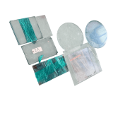 ASSORTED GLASS INSERTS TO INCLUDE 2 APPROX. 18” & 19” DIAMETER, APPROX. 21” X 22” RECTANGULAR, APPROX. 18” X 10.5” MIRRORED, OTHER LARGER MIRRORED, SOME SQUARE, ETC.