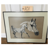 HORSE PRINT BY PAULETTE H. THOMPSON #12/85 - APPROX. 17.25” X 12” VIEWING AREA
