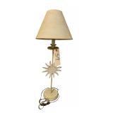 SUNBURST MOTIF ELECTRIC TABLE LAMP APPROX. 27” TALL