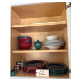 DENBY ENGLAND CLASSIC PATTERN: 6 DINNER PLATES, 6 SALAD PLATES, 6 BOWLS, SUGAR BOWL; EVENING PEARLS BY ONEIDA PATTERN: 6 PASTA BOWLS, SMALL BOWL, 2 SAUCERS, 2 SALAD PLATES