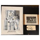 YVONNE SOVEREIGN ‘99 WHIPPET PRINT APPROX. 10” X 7.5” VIEWING AREA, “WHIPPETS RACING IN CALIFORNIA” VINTAGE NEWSPAPER PRINT CUTOUT