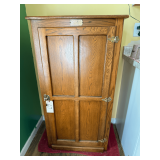 WOODEN WHITE-CLAD REPRODUCTION ICE BOX 48” TALL X 24” WIDE X 17” DEEP