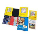 8 ASSORTED PAINTING BOOKS: RETHINKING ACRYLIC, INCREDIBLE ACRYLICS, CANVAS FOR WATERCOLOR, STRATHMORE TRACING, STRATHMORE WATERCOLOR, STRATHMORE MIXED MEDIA, OTHER ART BOOK