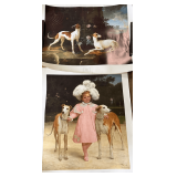 2 WHIPPET PRINTS: “MISSE ET TURLY” BY JEAN-BABPTISTE OUDRY APPROX. 23.75” X 29.5” VIEWING AREA “ALICE ANTOINETTE DE LA MAR” BY JAN VAN BEERS APPROX. 23.75” X 27.5” VIEWING AREA