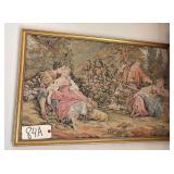 VINTAGE TAPESTRY IN GOLD-TONE FRAME, APPROX. 20" X 30"; MATCHES LOT 83A