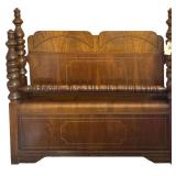 WOODEN FULL SIZE WATERFALL BED FRAME W/ RAILS