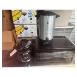 HAMILTON BEACH MICROWAVE, POWER COOKER IN NEAR-NEW CONDITION, AND COFFEE MAKER