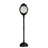 TALL FLOOR-MODEL BAROMETER WITH BRONZE-STYLE FINISH AND METAL BASE, APPROX. 88" TALL