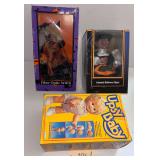 VINTAGE KENNER UPSY BABY DOLL, BOXED FIBER-OPTIC WITCH, AND BOXED ANIMATED HALLOWEEN FACTORY FIGURE