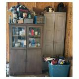 CORNER LOT ADJACENT TO GARAGE CLOSET - CABINET AND CONTENTS TO INCLUDE PAINT
