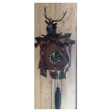 VINTAGE CUCKOO CLOCK, AS-FOUND; 1 WEIGHT PRESENT, NO PENDULUM, PIECES REQUIRE REATTACHMENT