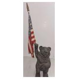 COMPOSITE BLACK BEAR FLAG HOLDER FOR OUTDOOR USE - APPROX. 19.5" TALL EXCLUDING FLAG