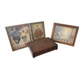 PERSONALIZED “WORD” FRAMED PRINT, NORMAN ROCKWELL PRINT REQUIRING REATTACHMENT, ANOTHER FRAMED PRINT, AND MULTIPART FRAME