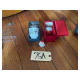 VINTAGE ROYAL WORCESTER LIDDED EGG CUP, VINTAGE PORCELAIN SANTA ORNAMENT, AND BOXED “LI BIEN” ORNAMENT