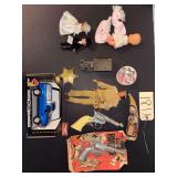 VINTAGE LONE RANGER TOY PISTOL BY WRATHER CO., IN HEAVILY WORN PACKAGE; VINTAGE CHILD