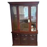 WOODEN CHINA HUTCH - APPROX. 78" TALL X 45" WIDE X 17" DEEP