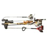 3 GAS-POWERED STRING TRIMMERS: RYOBI SS26, HOMELITE ST-275, MURRAY; BLACK & DECKER HEDGE TRIMMER - ALL UNTESTED