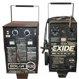 SOLAR 500 HEAVY-DUTY BATTERY CHARGER, BOOSTER, AND TESTER; EXIDE MODEL 70-200 HEAVY-DUTY BATTERY CHARGER AND STARTER - BOTH UNTESTED