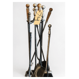FIREPLACE TOOL SET TO INCLUDE POKER, SHOVEL, BRUSH, TONGS