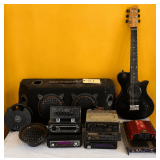 3 KENWOOD CAR STEREOS, SONY CAR STEREO, PANASONIC CAR STEREO, GRAPHIC EQUALIZER, 2 POWER INVERTERS, SPEAKER BOX W/ SPEAKERS, 2 OTHER SPEAKERS, ELECTRIC GUITAR SPEAKER